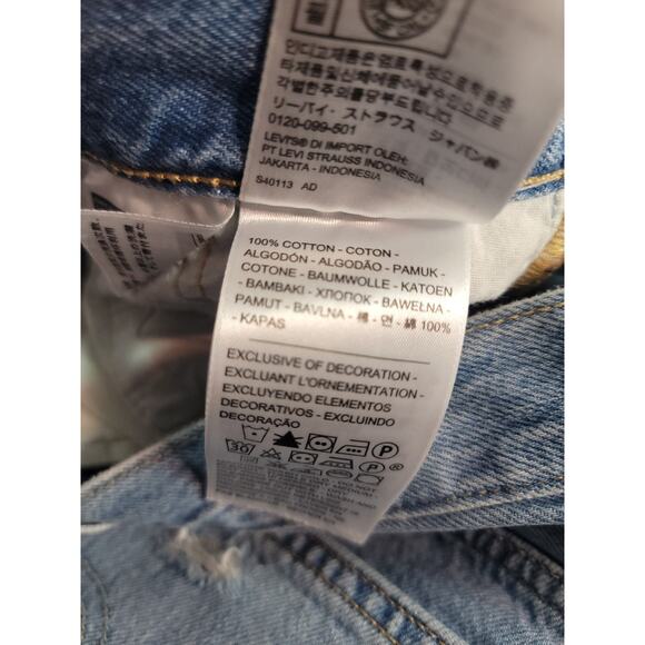 Levis 501 Premium Jeans Womens SZ 24 Straight High Rise Button Fly Rigid Big E - Picture 8 of 12